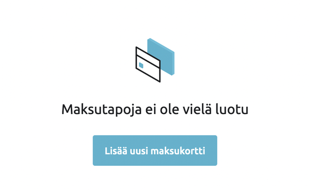 Maksutapoja ei lisätty