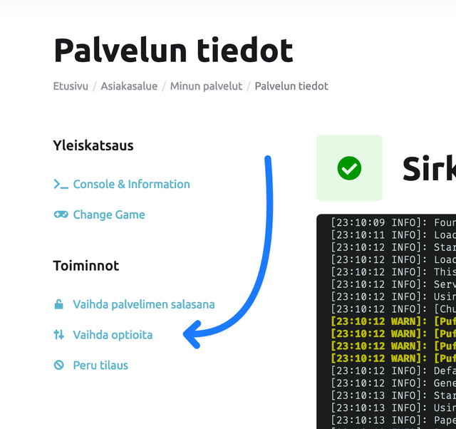 Optioiden päivitys 1