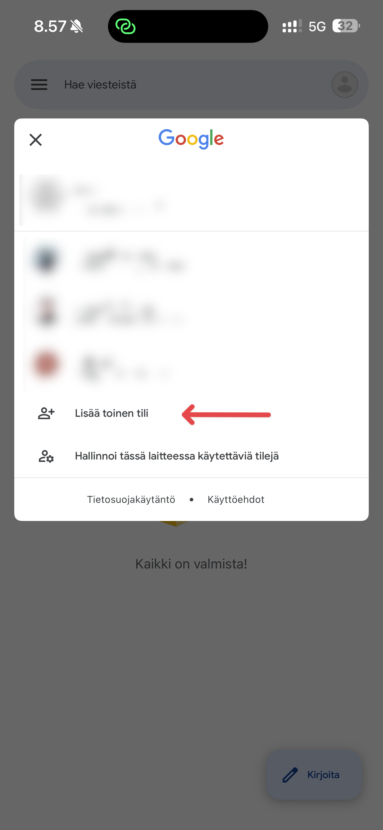 Lisää tili