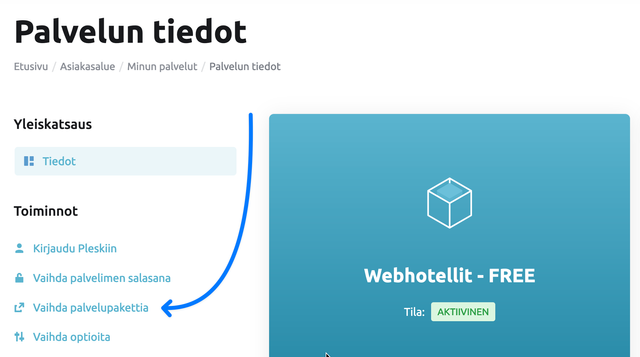 Palvelun päivittäminen